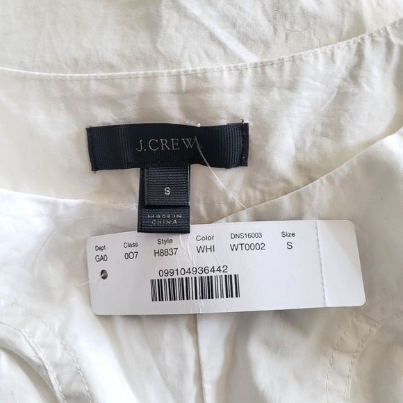 New With Tag J.Crew Tunic Poplin 100% Cotton White Style H8837 NWT Size Small - Picture 9 of 10